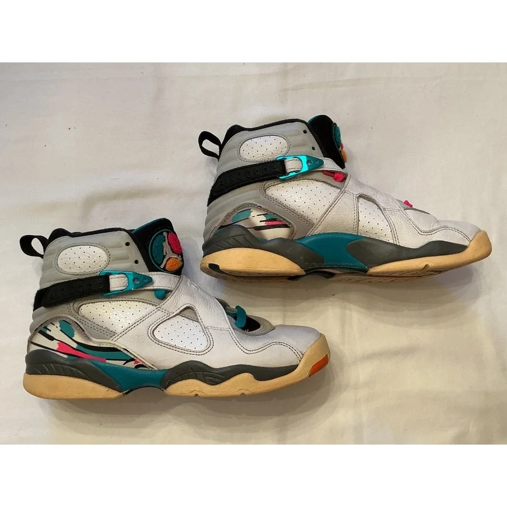 Nike Boys Air Jordan 8 305368-113 Multicolor Sneakers Shoes Size 6.5Y Women's 8